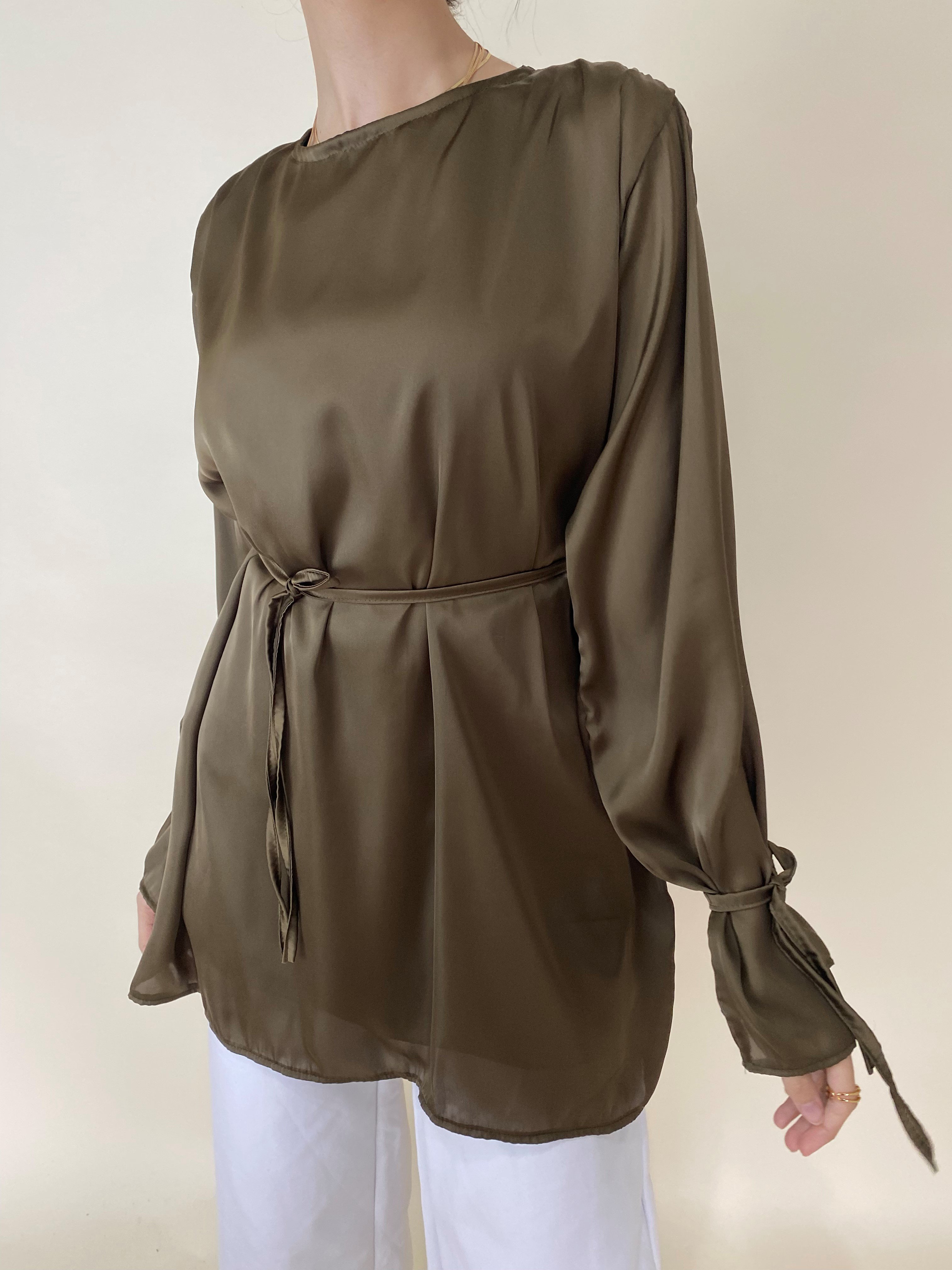 Saten Bağlamalı Tunik