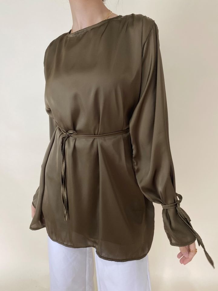 Saten Bağlamalı Tunik