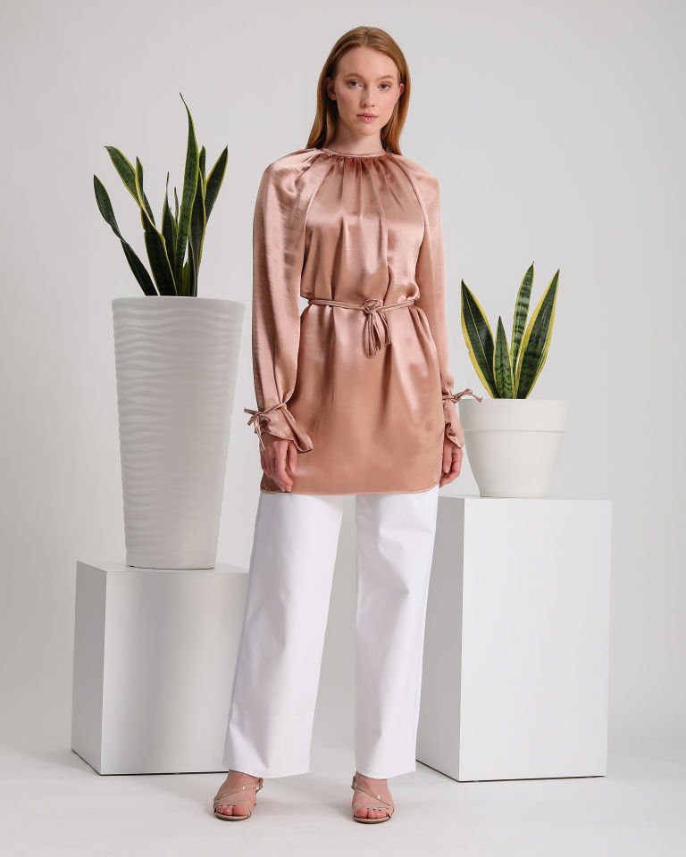 Büzgülü Pudra Tunik
