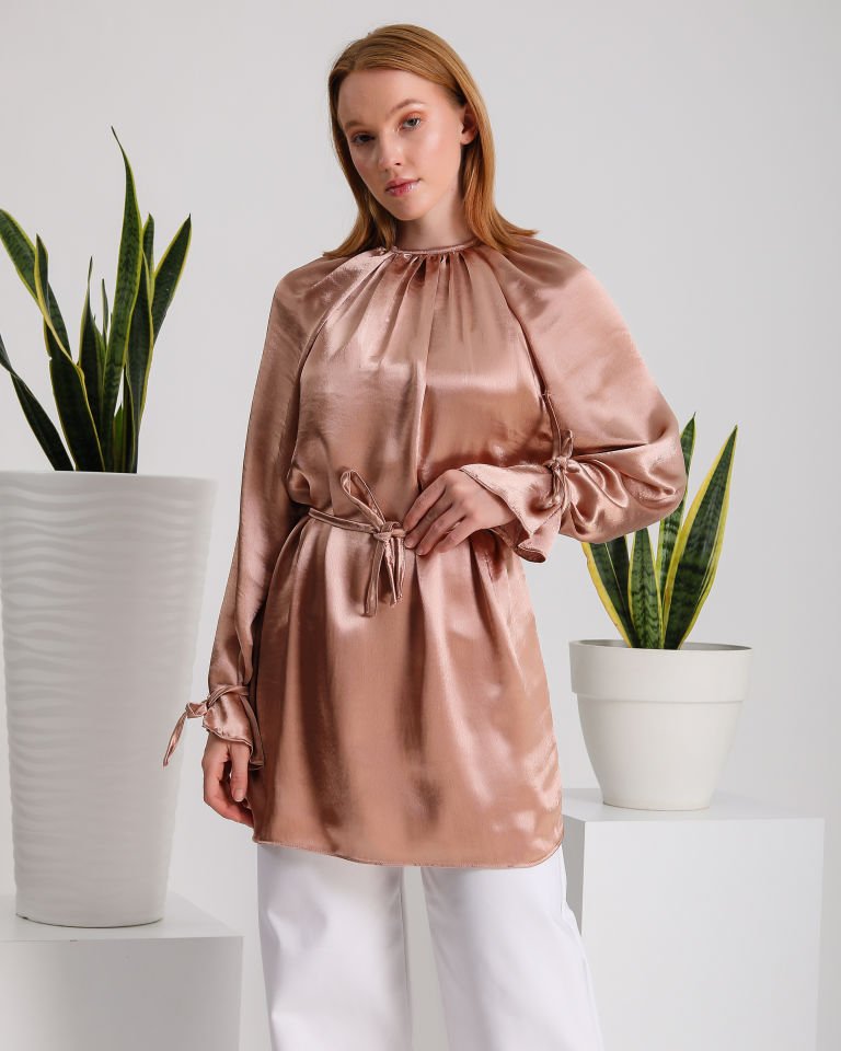 Büzgülü Pudra Tunik