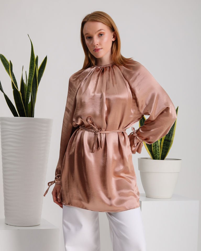 Büzgülü Pudra Tunik