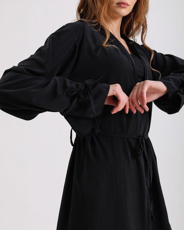 Siyah Uzun Kimono