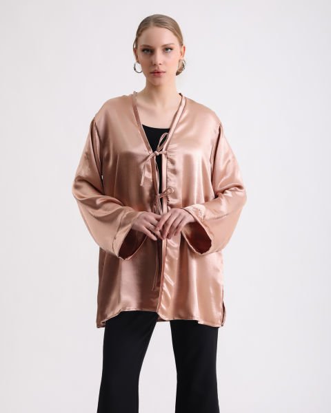 Pudra Bağlamalı Kimono