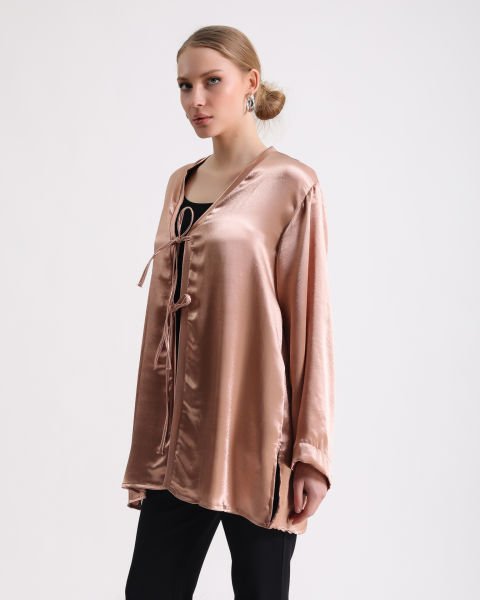 Pudra Bağlamalı Kimono