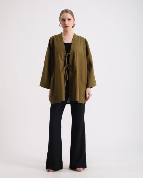 Yeşil Bağlamalı Kimono