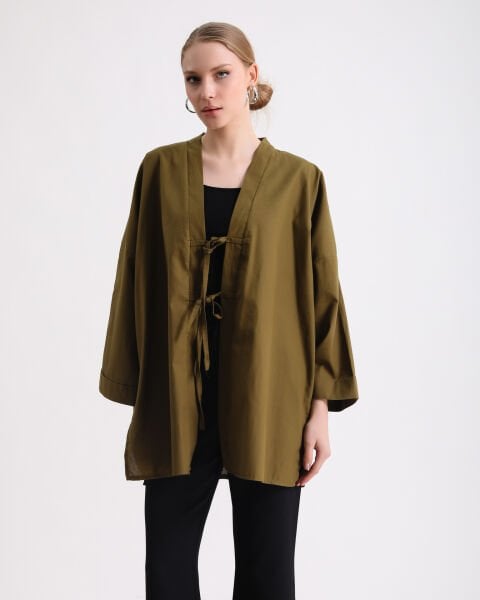 Yeşil Bağlamalı Kimono