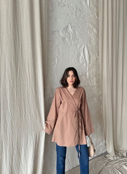 Pudra Bağlamalı Kimono