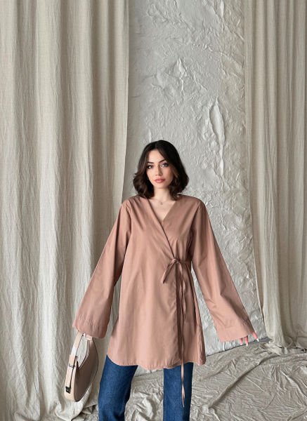 Pudra Bağlamalı Kimono