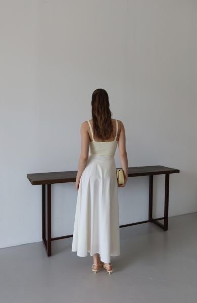 Beyaz Bağlamalı Pamuk Etek