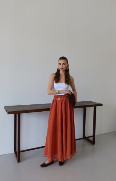 Turuncu Kloş Etek