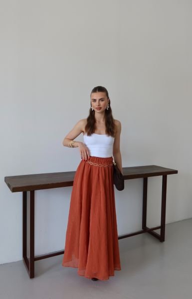 Turuncu Kloş Etek