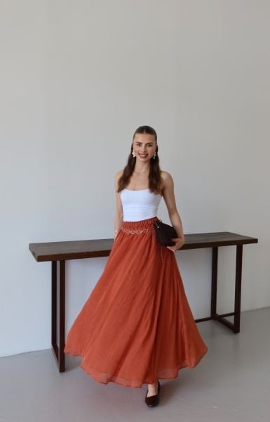 Turuncu Kloş Etek