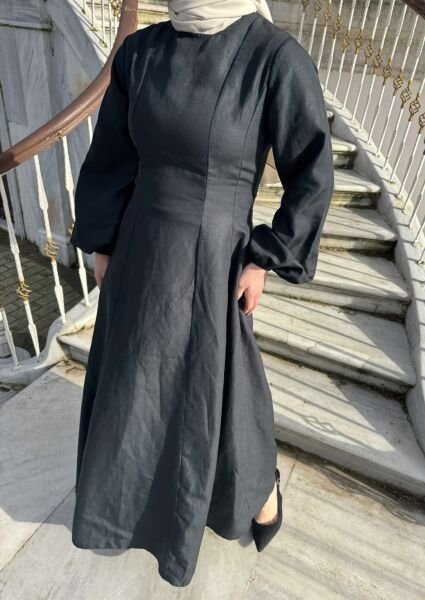 Lacivert Kuplu Elbise