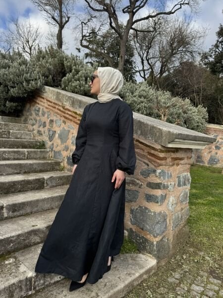 Lacivert Kuplu Elbise