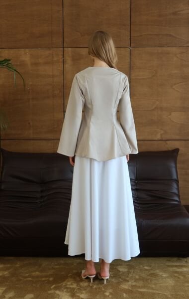 Kuplu Taş Rengi Kimono